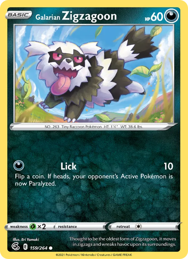 Galarian Zigzagoon — Fusion Strike #159 (Pokémon TCG card)