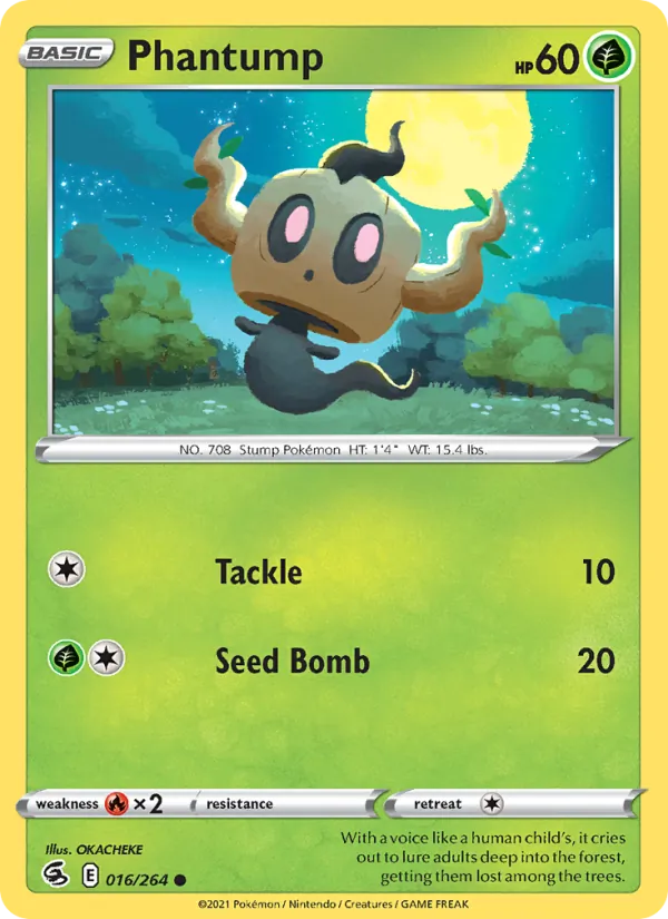 Phantump — Fusion Strike #16 (Pokémon TCG card)