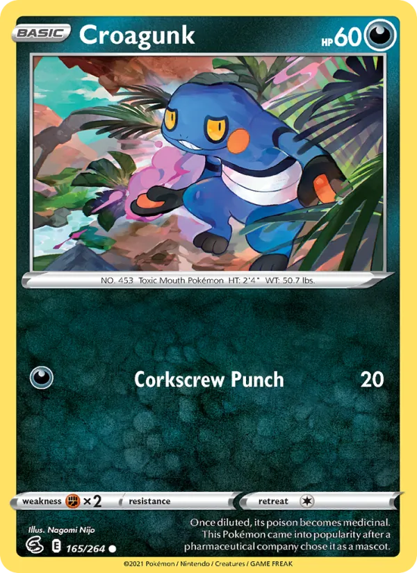 Croagunk — Fusion Strike #165 (Pokémon TCG card)