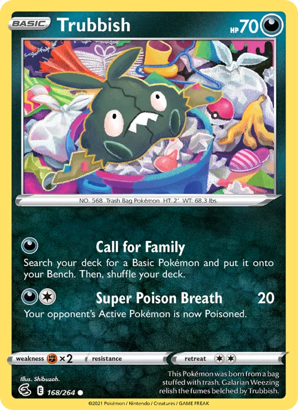 Trubbish — Fusion Strike #168 (Pokémon TCG card)