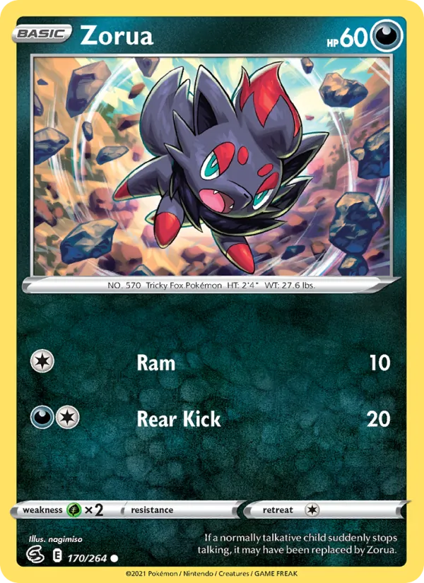 Zorua — Fusion Strike #170 (Pokémon TCG card)