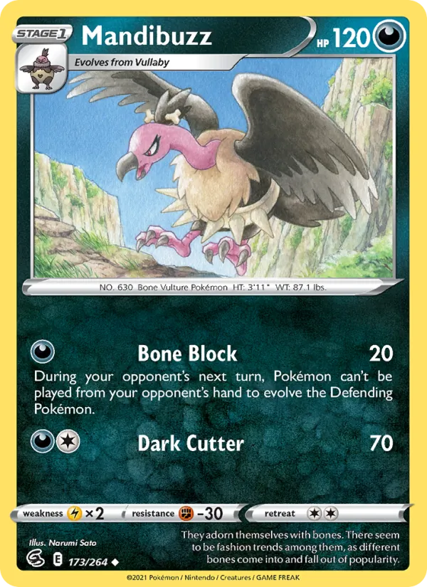Mandibuzz — Fusion Strike #173 (Pokémon TCG card)