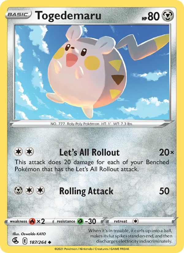 Togedemaru — Fusion Strike #187 (Pokémon TCG card)