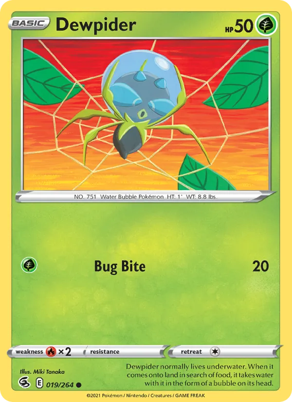 Dewpider — Fusion Strike #19 (Pokémon TCG card)