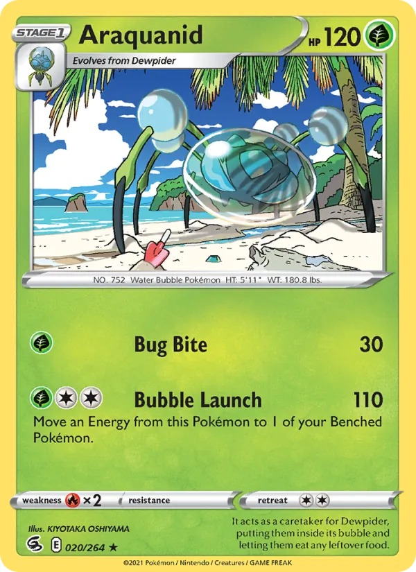 Araquanid — Fusion Strike #20 (Pokémon TCG card)