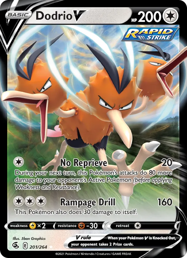 Dodrio V — Fusion Strike #201 (Pokémon TCG card)
