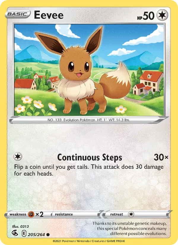 Eevee — Fusion Strike #205 (Pokémon TCG card)