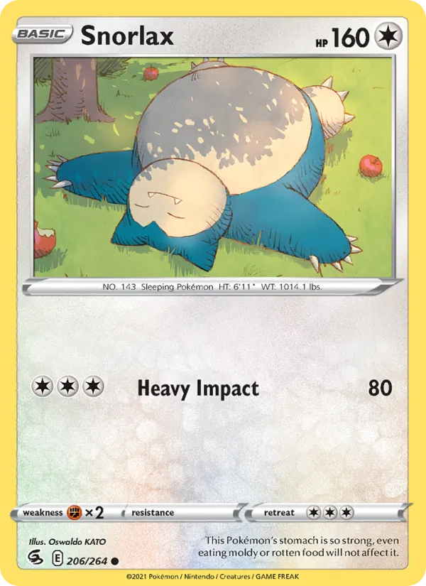 Snorlax — Fusion Strike #206 (Pokémon TCG card)
