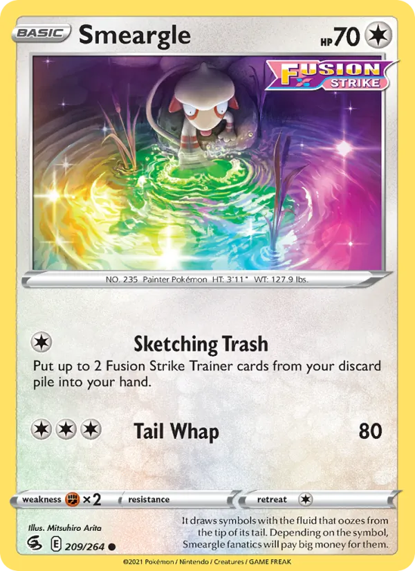 Smeargle — Fusion Strike #209 (Pokémon TCG card)