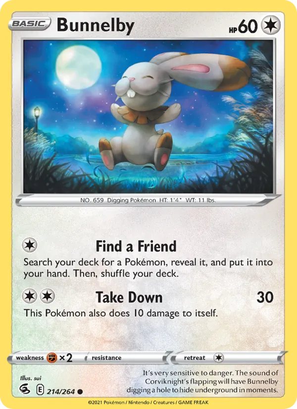 Bunnelby — Fusion Strike #214 (Pokémon TCG card)