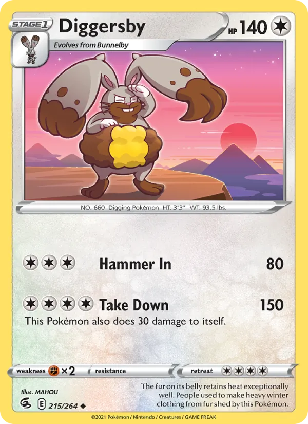 Diggersby — Fusion Strike #215 (Pokémon TCG card)