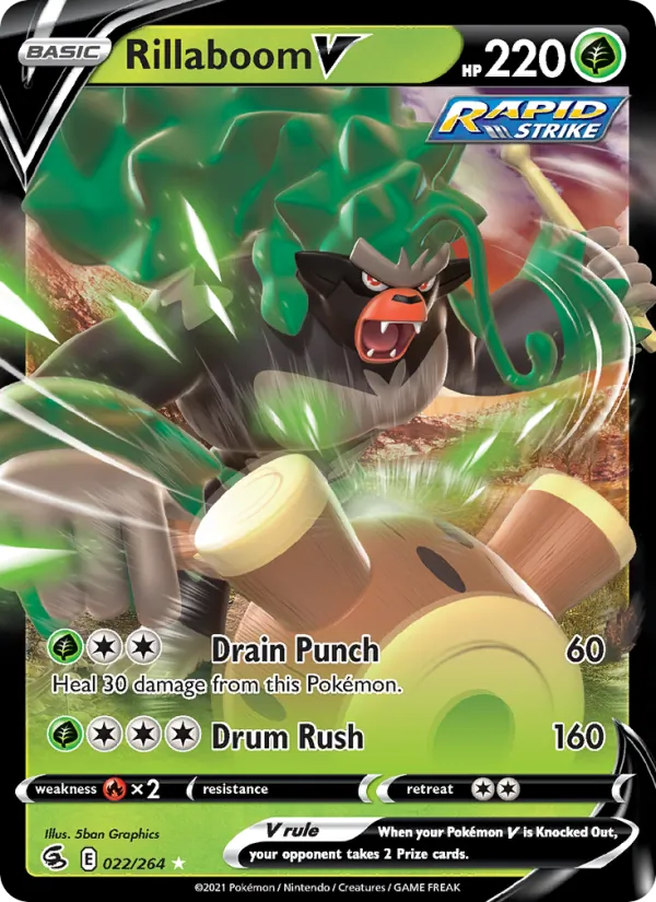 Rillaboom V — Fusion Strike #22 (Pokémon TCG card)