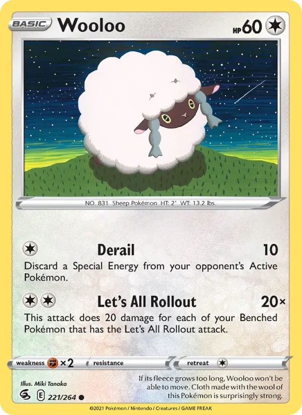 Wooloo — Fusion Strike #221 (Pokémon TCG card)