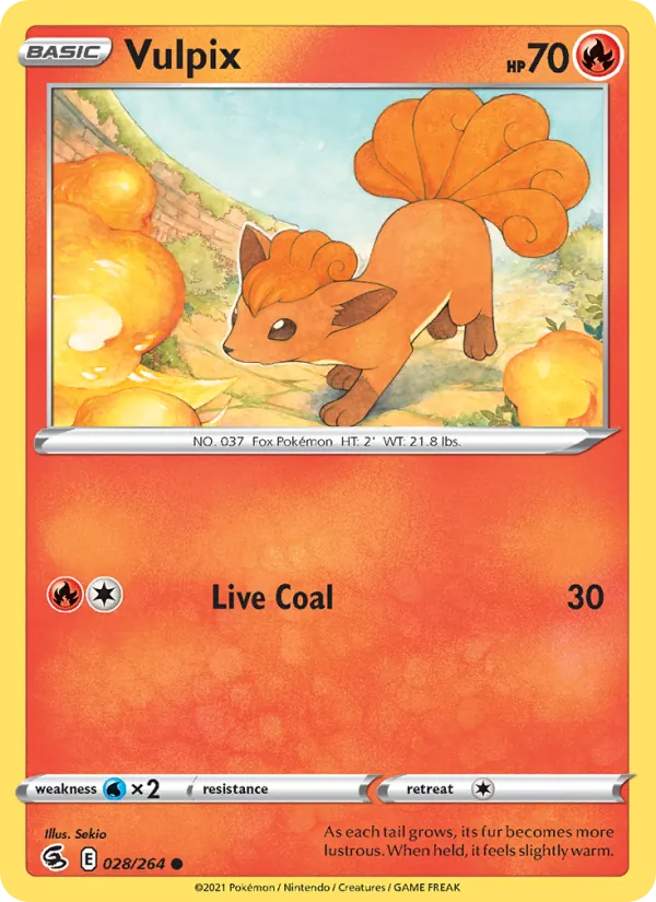 Vulpix — Fusion Strike #28 (Pokémon TCG card)