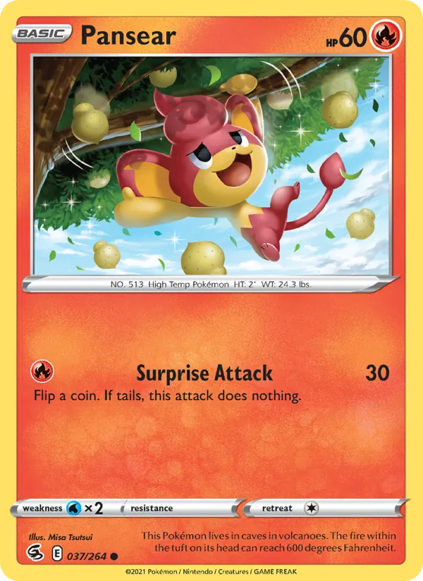 Pansear — Fusion Strike #37 (Pokémon TCG card)