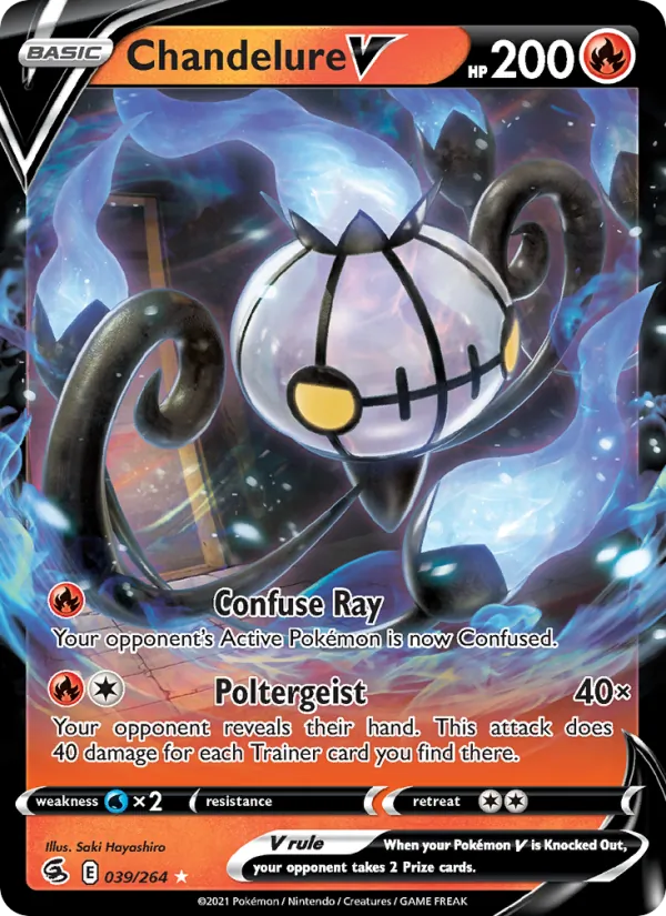 Chandelure V — Fusion Strike #39 (Pokémon TCG card)
