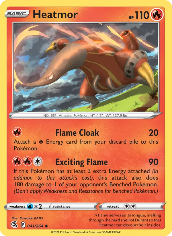 Heatmor — Fusion Strike #41 (Pokémon TCG card)
