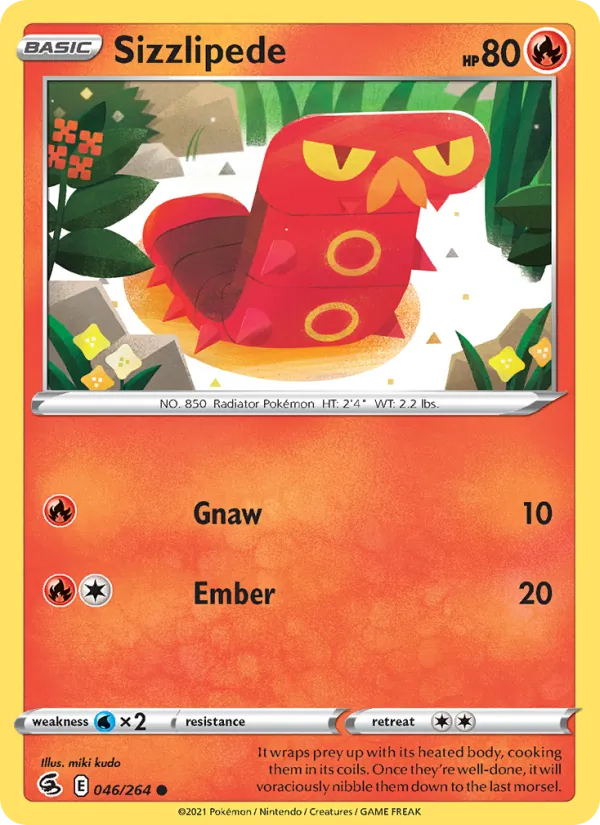 Sizzlipede — Fusion Strike #46 (Pokémon TCG card)