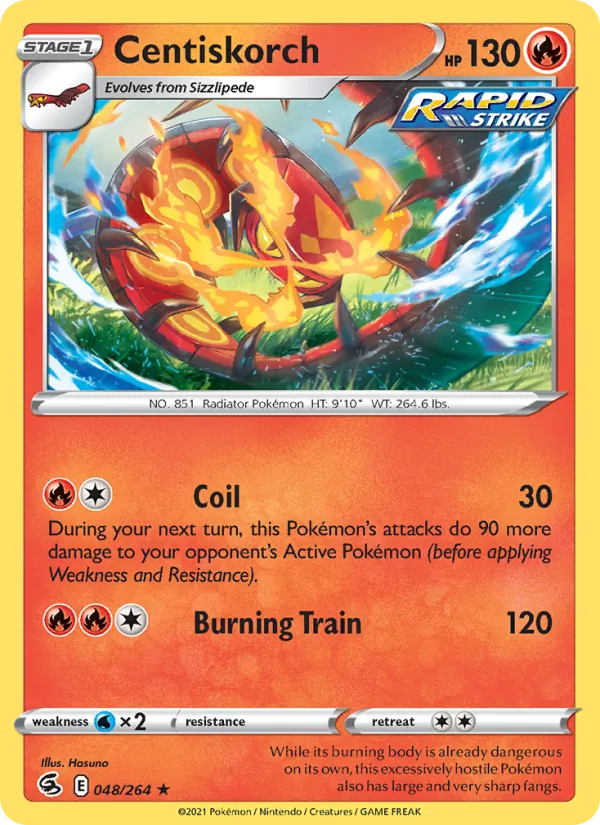 Centiskorch — Fusion Strike #48 (Pokémon TCG card)