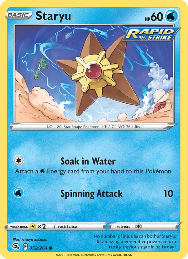 Staryu — Fusion Strike #52 (Pokémon TCG card)