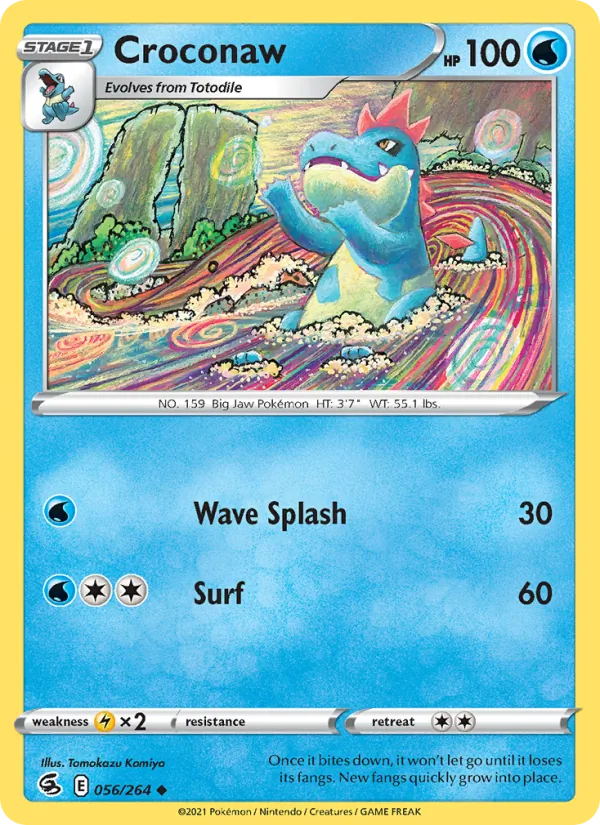 Croconaw — Fusion Strike #56 (Pokémon TCG card)