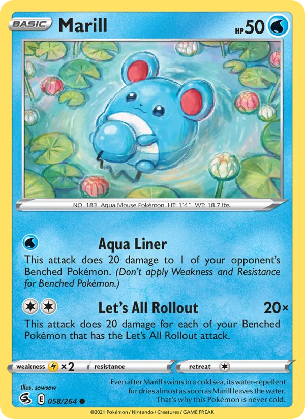 Marill — Fusion Strike #58 (Pokémon TCG card)
