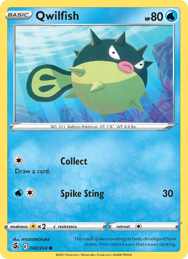 Qwilfish — Fusion Strike #60 (Pokémon TCG card)