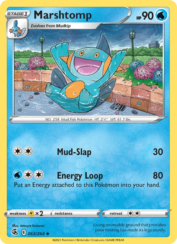 Marshtomp — Fusion Strike #63 (Pokémon TCG card)