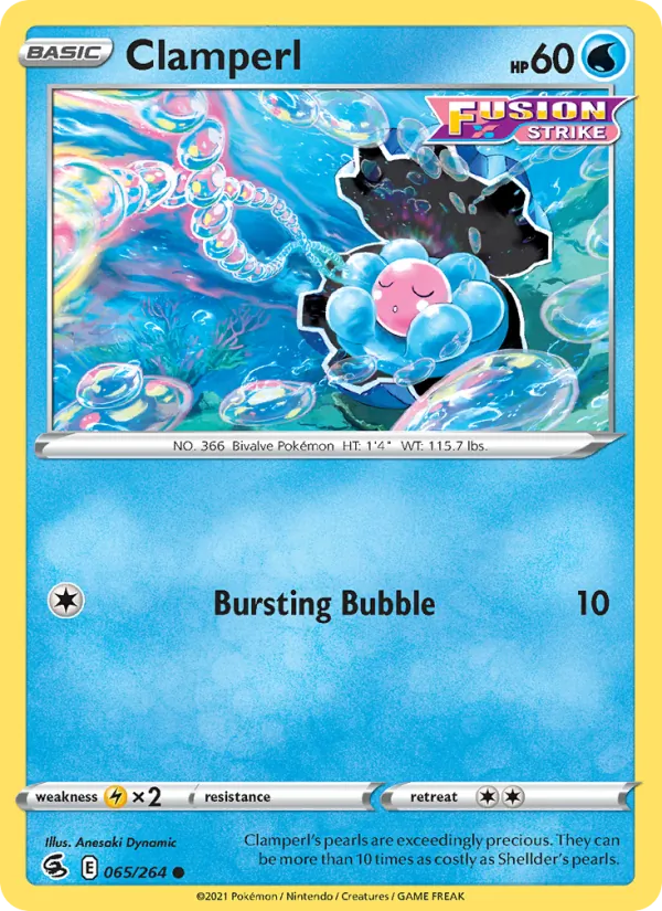 Clamperl — Fusion Strike #65 (Pokémon TCG card)