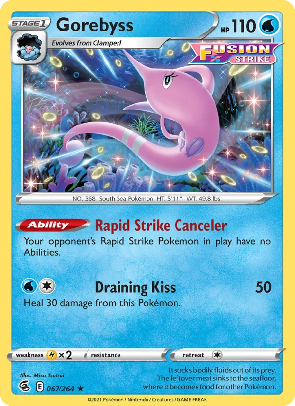 Gorebyss — Fusion Strike #67 (Pokémon TCG card)