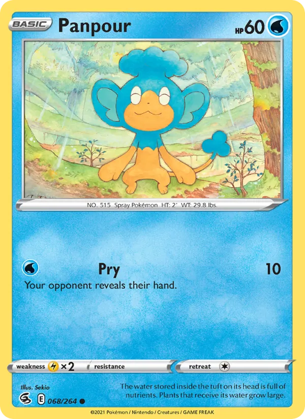 Panpour — Fusion Strike #68 (Pokémon TCG card)