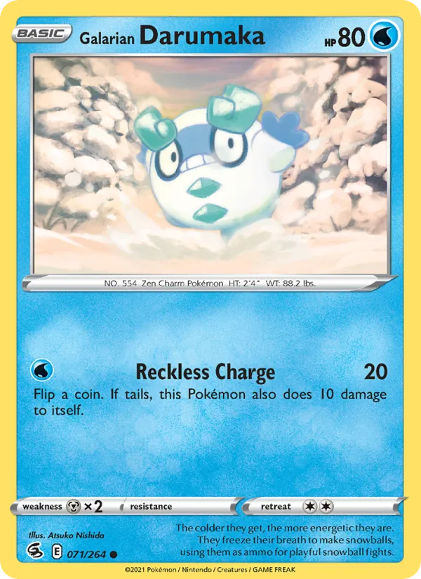 Galarian Darumaka — Fusion Strike #71 (Pokémon TCG card)