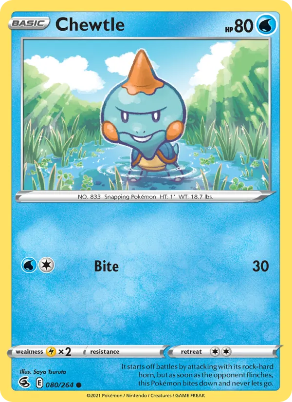 Chewtle — Fusion Strike #80 (Pokémon TCG card)