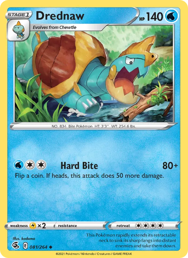 Drednaw — Fusion Strike #81 (Pokémon TCG card)