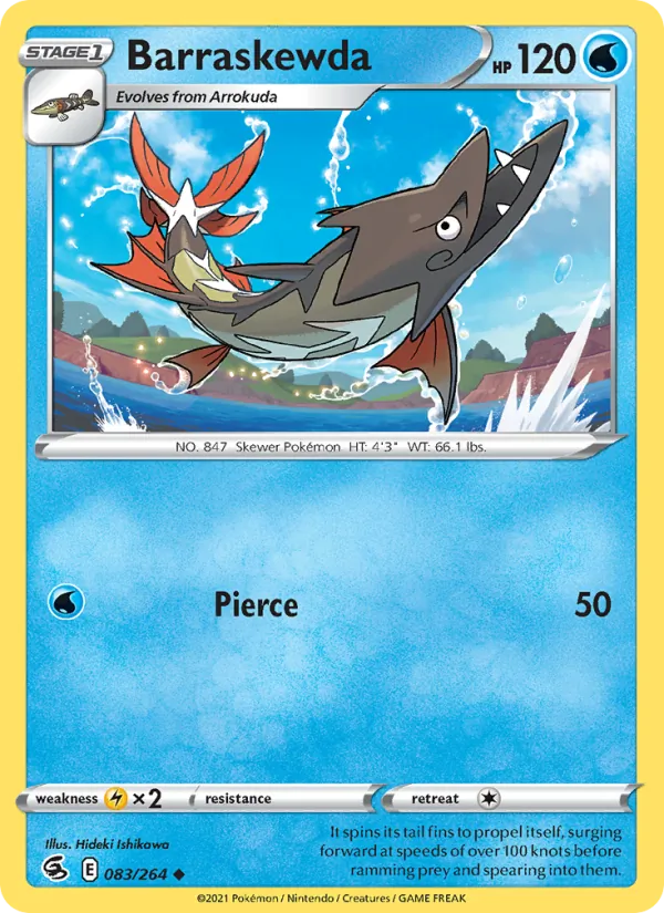 Barraskewda — Fusion Strike #83 (Pokémon TCG card)