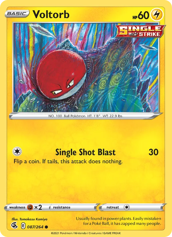 Voltorb — Fusion Strike #87 (Pokémon TCG card)
