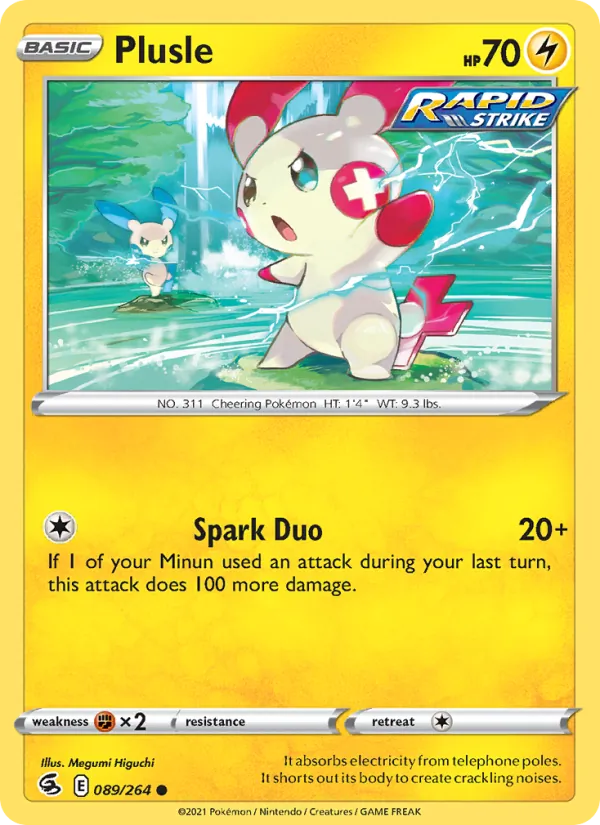 Plusle — Fusion Strike #89 (Pokémon TCG card)