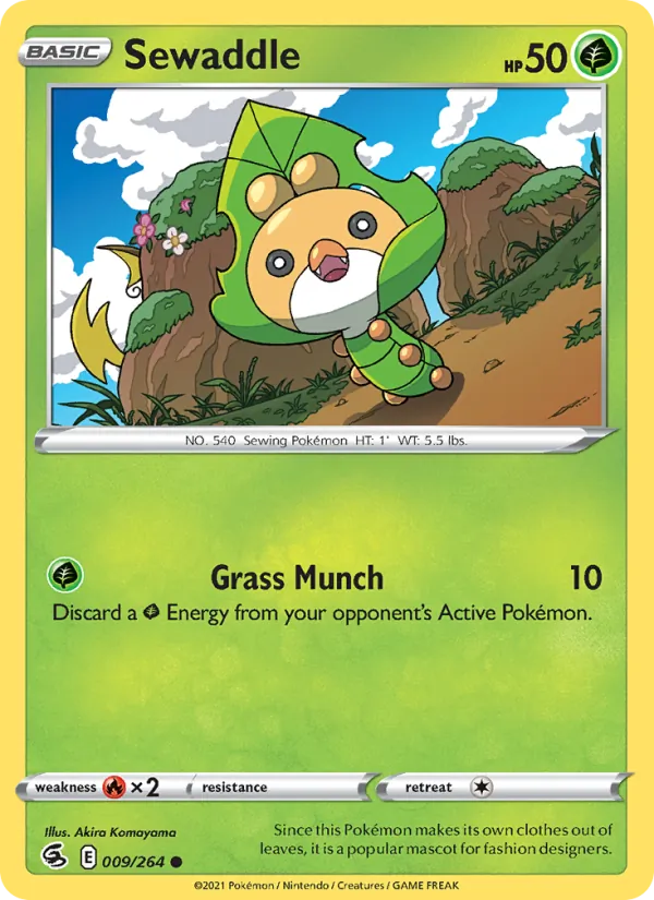 Sewaddle — Fusion Strike #9 (Pokémon TCG card)