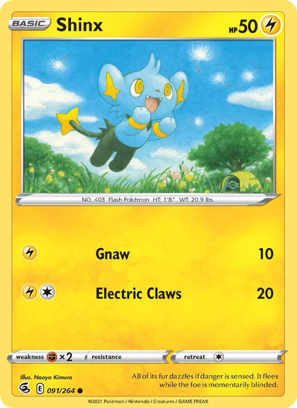 Shinx — Fusion Strike #91 (Pokémon TCG card)