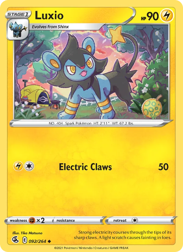 Luxio — Fusion Strike #92 (Pokémon TCG card)