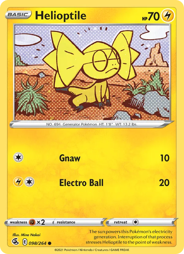 Helioptile — Fusion Strike #98 (Pokémon TCG card)