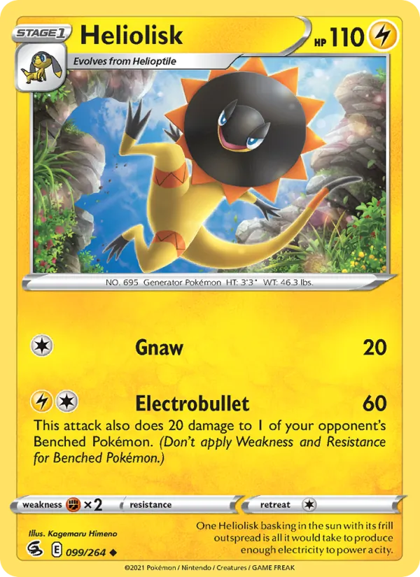 Heliolisk — Fusion Strike #99 (Pokémon TCG card)