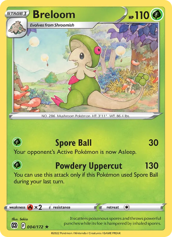 Breloom — Brilliant Stars #004 (Pokémon TCG card)