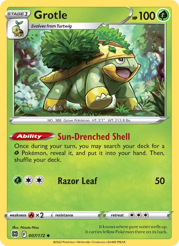 Grotle — Brilliant Stars #007 (Pokémon TCG card)