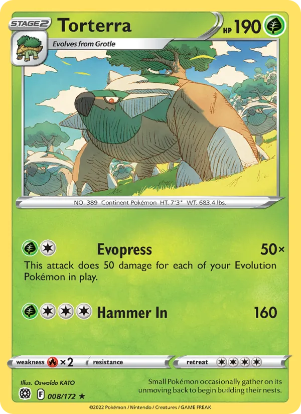 Torterra — Brilliant Stars #008 (Pokémon TCG card)