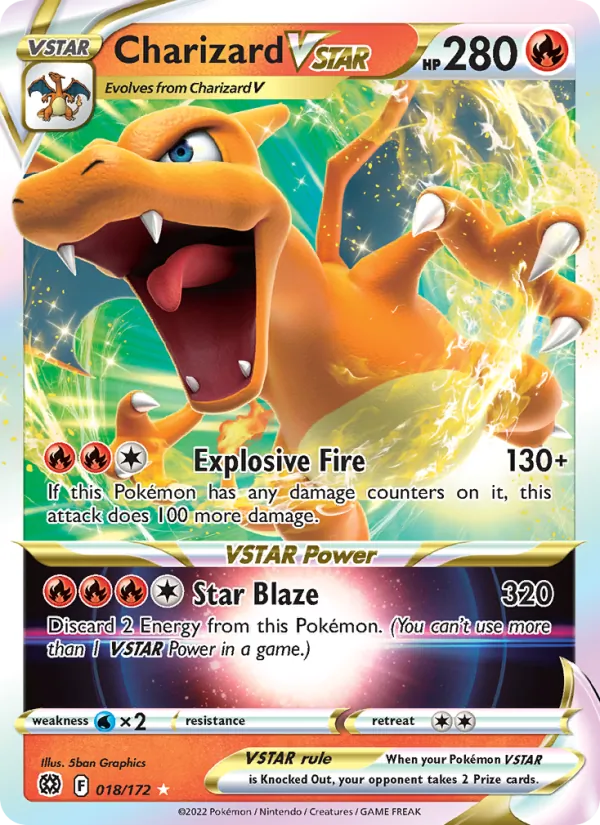 Charizard VSTAR — Brilliant Stars #018 (Pokémon TCG card)
