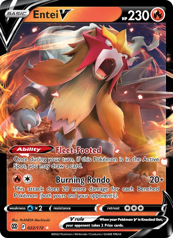 Entei V — Brilliant Stars #022 (Pokémon TCG card)