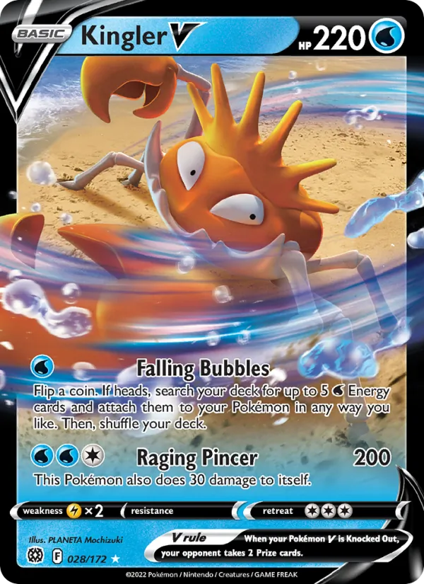 Kingler V — Brilliant Stars #028 (Pokémon TCG card)