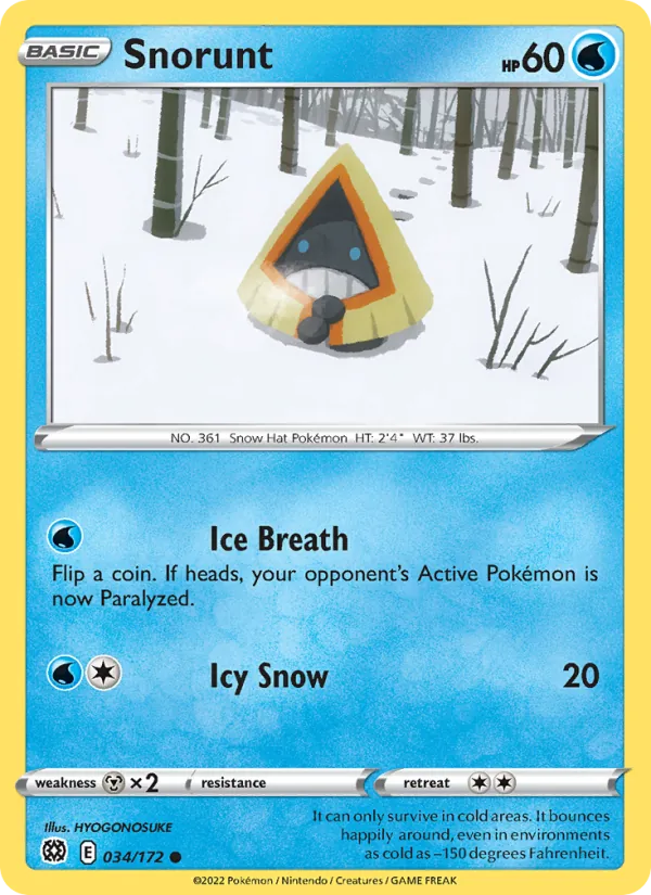Snorunt — Brilliant Stars #034 (Pokémon TCG card)