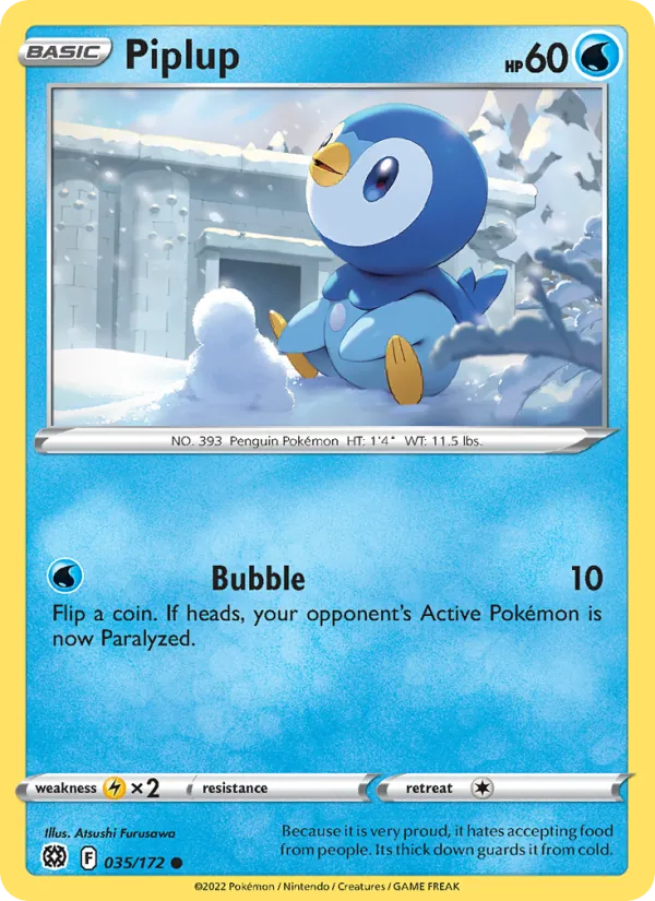 Piplup — Brilliant Stars #035 (Pokémon TCG card)